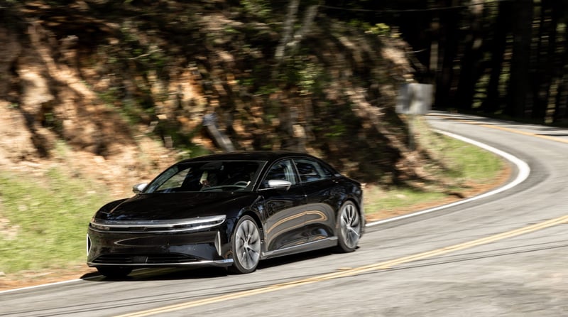 An image of a 2024 Lucid Air Sapphire outdoors.